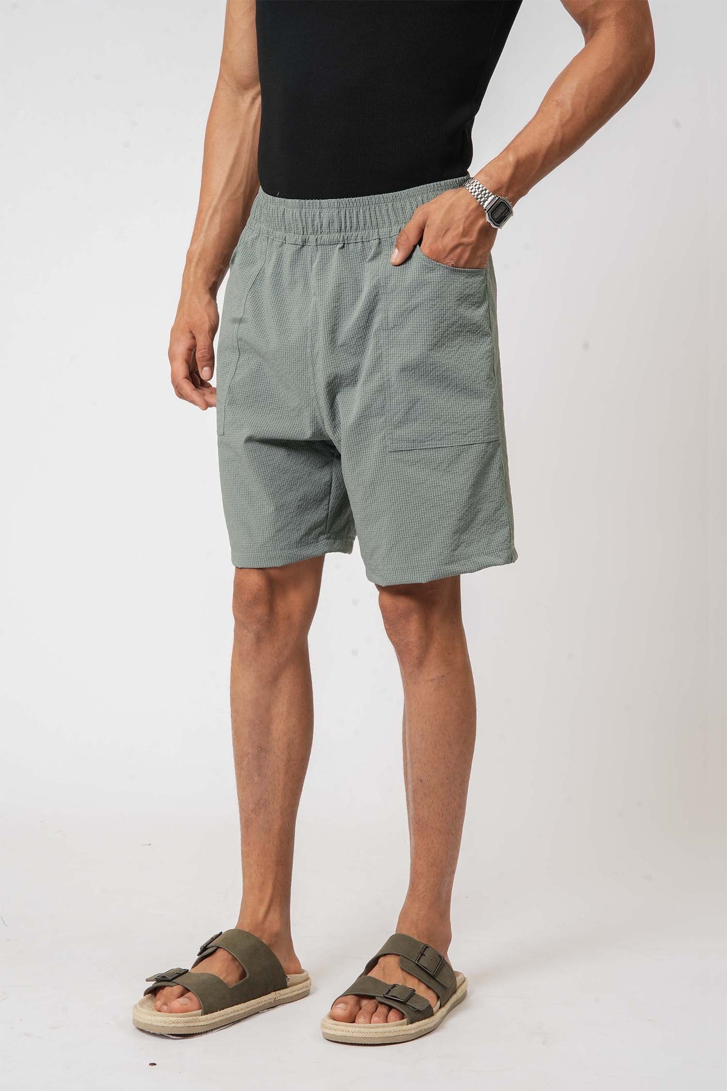 Light green crush nylon shorts for men – perfect casual wear from Hallstatt lifestyle clothing