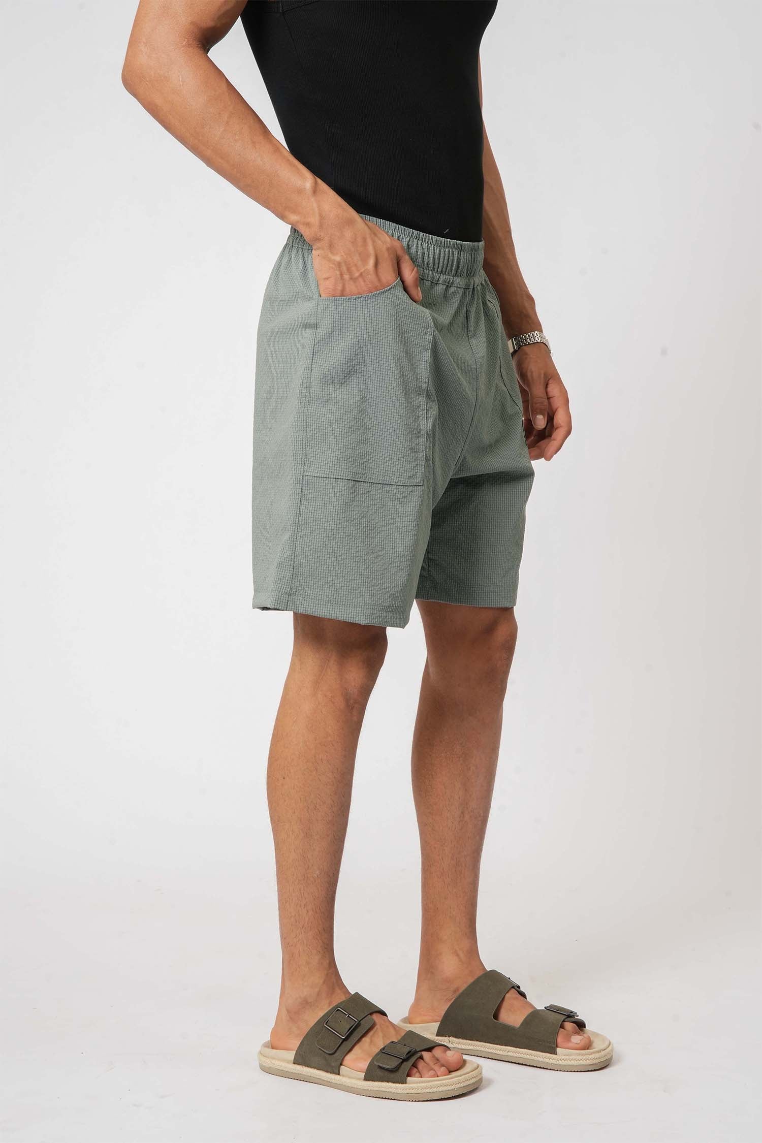 Light green crush nylon shorts for men – perfect casual wear from Hallstatt lifestyle clothing