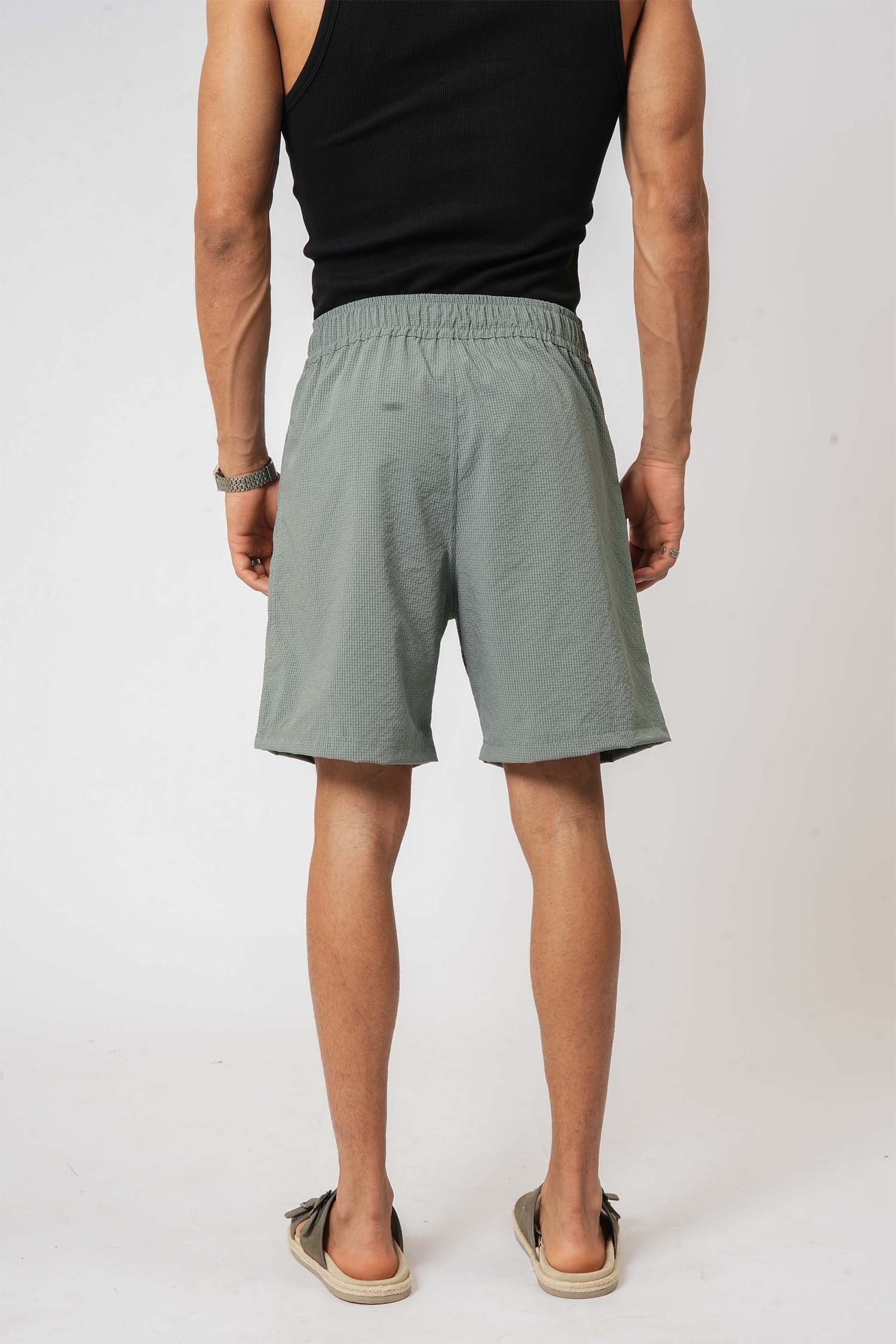 Light green crush nylon shorts for men – perfect casual wear from Hallstatt lifestyle clothing