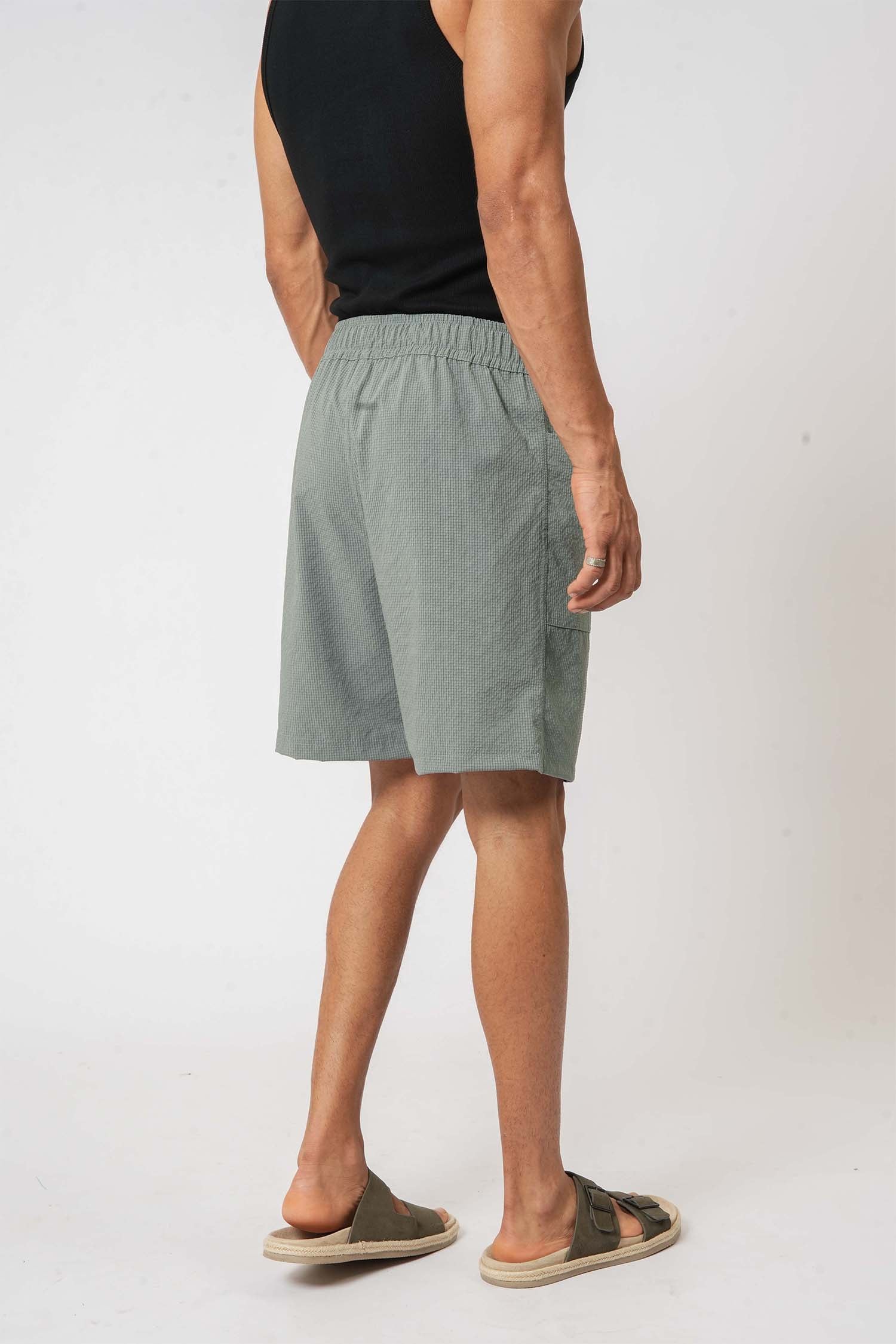 Light green crush nylon shorts for men – perfect casual wear from Hallstatt lifestyle clothing