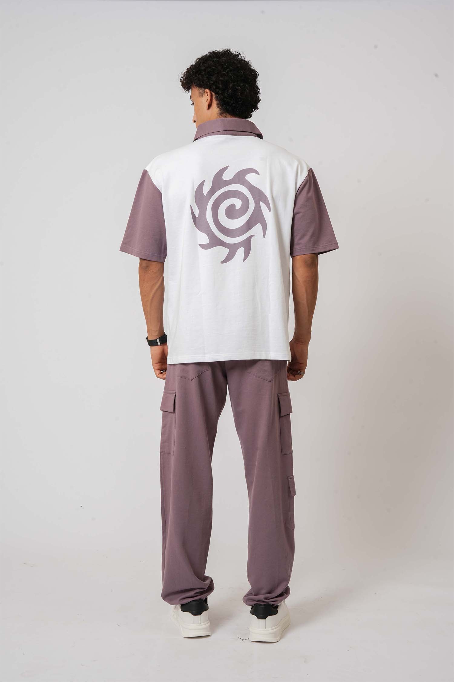 Hallstatt Spiral Print Baggy Co-ord Set for a modern, relaxed look – trendy men’s clothing