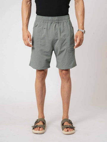 Light Green Loose Fit Box Nylon Crush Shorts