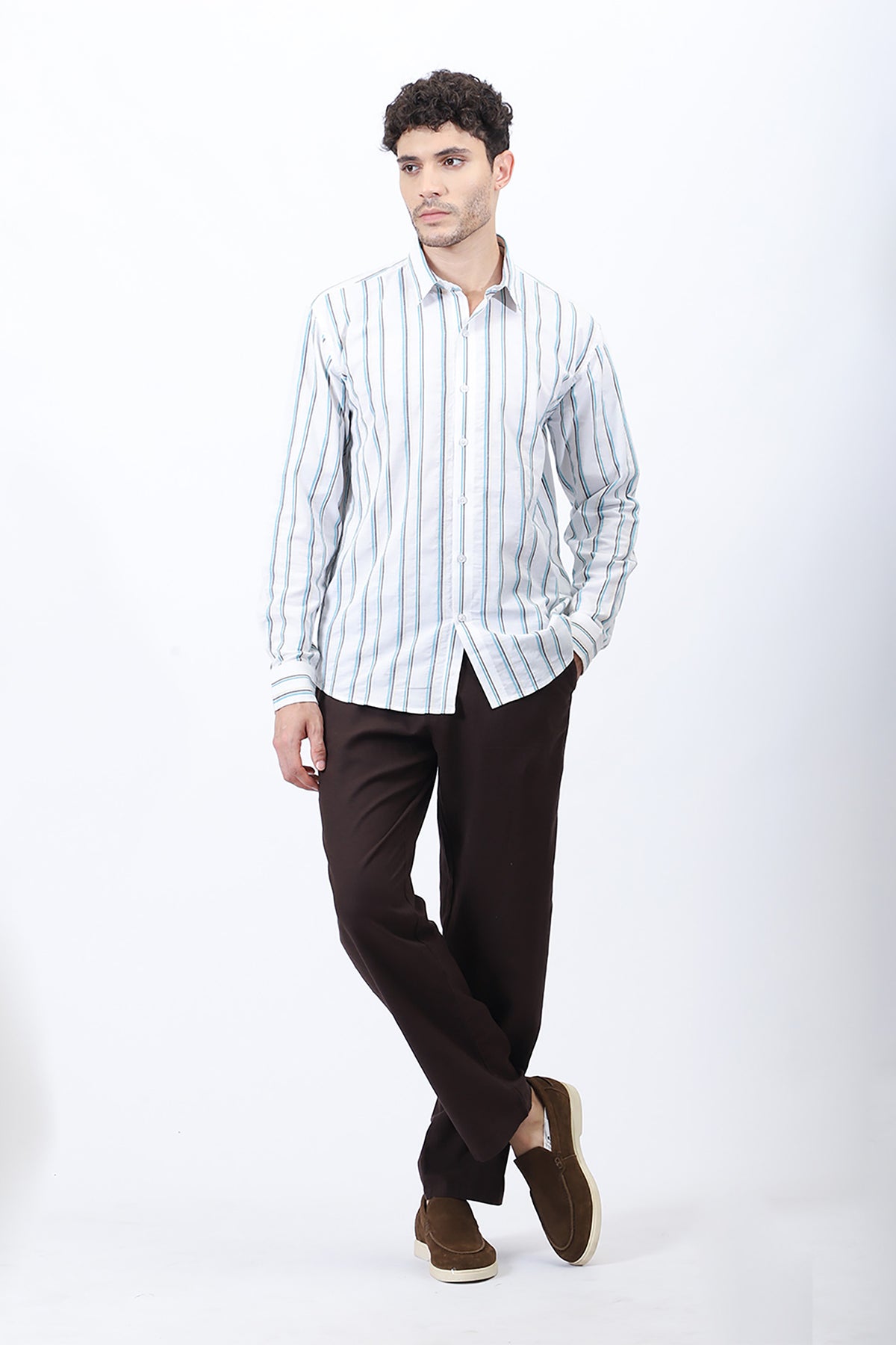 "Everyday Striped Cotton Shirt – Smart Casual Style "