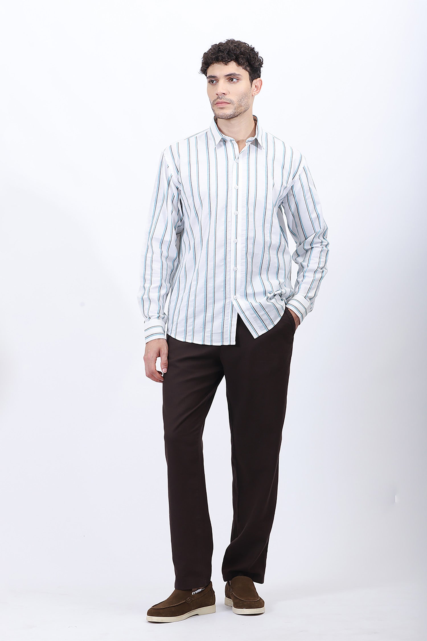 "Everyday Striped Cotton Shirt – Smart Casual Style "
