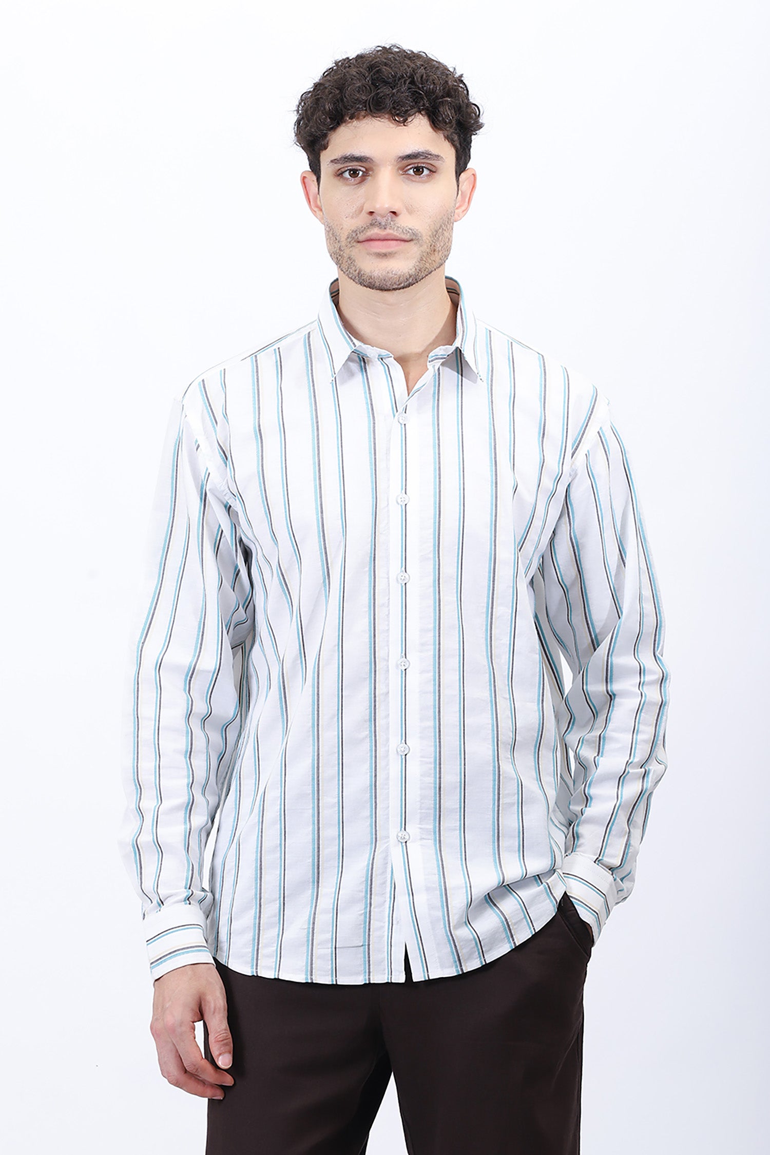 "Everyday Striped Cotton Shirt – Smart Casual Style "