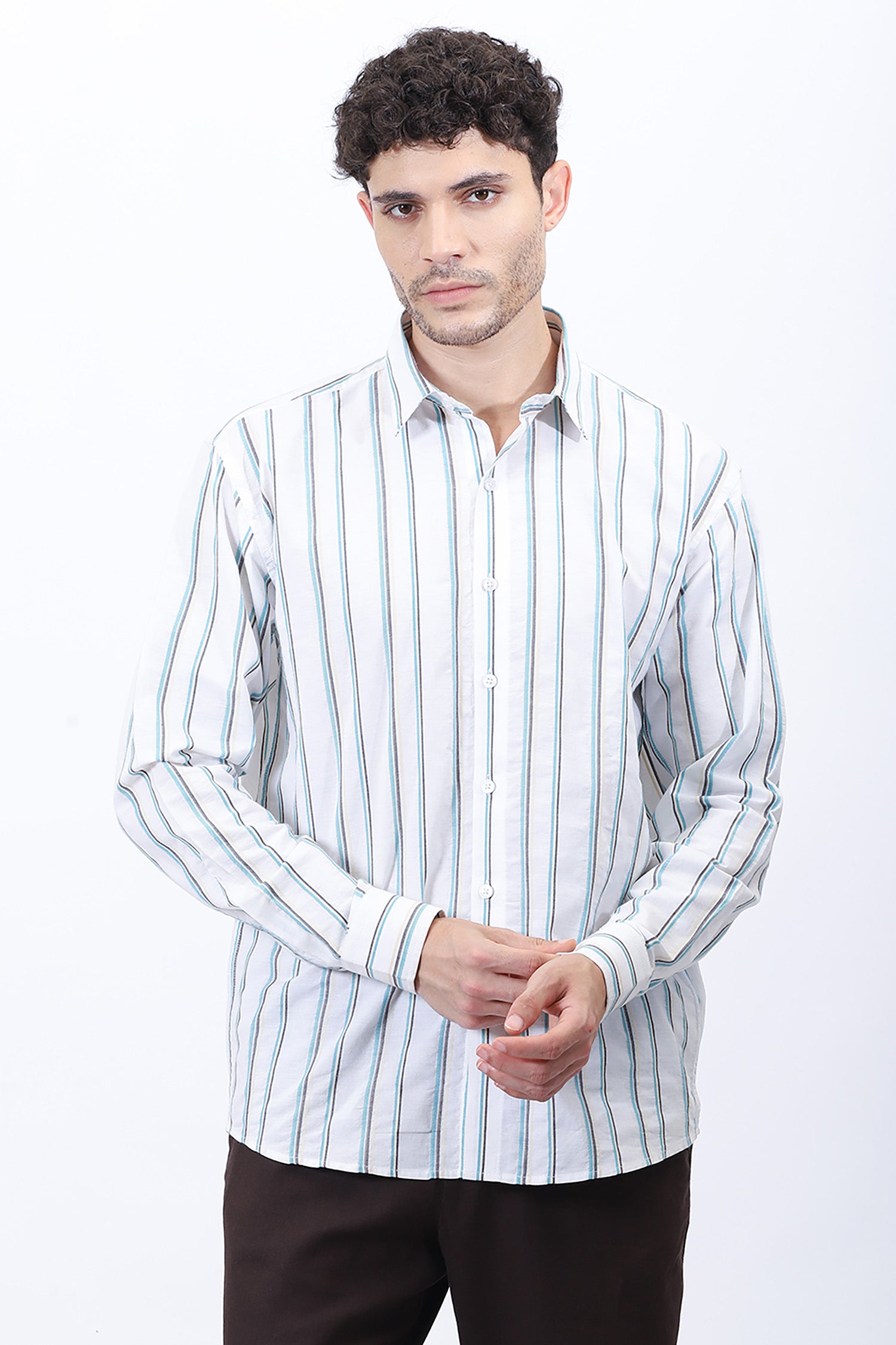 "Everyday Striped Cotton Shirt – Smart Casual Style "