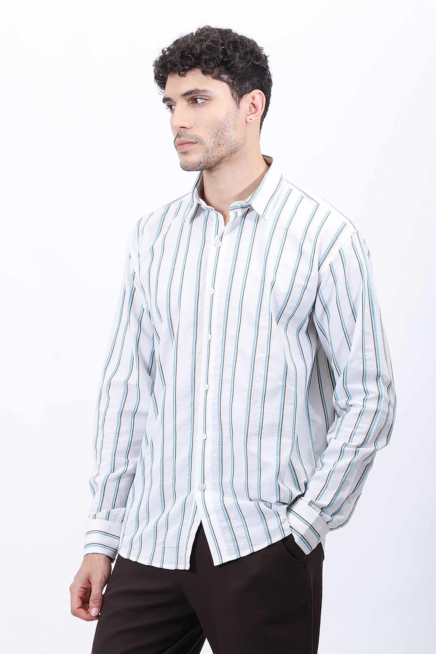 "Everyday Striped Cotton Shirt – Smart Casual Style "