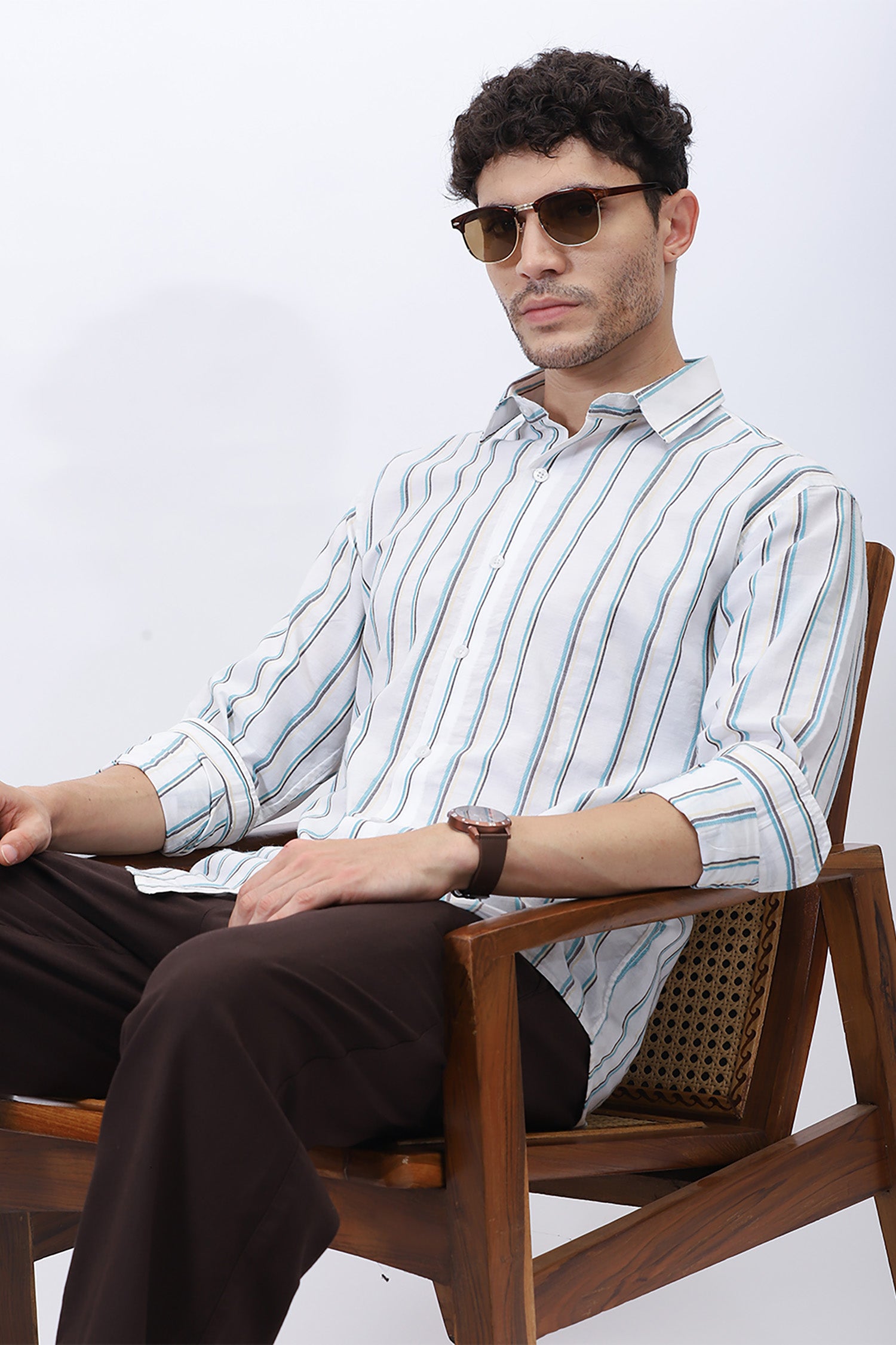 "Everyday Striped Cotton Shirt – Smart Casual Style "