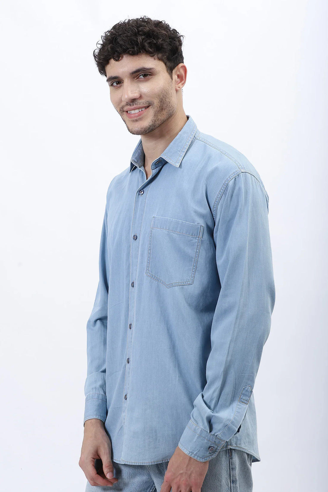 Sky Denim Patch Pocket Shirt
