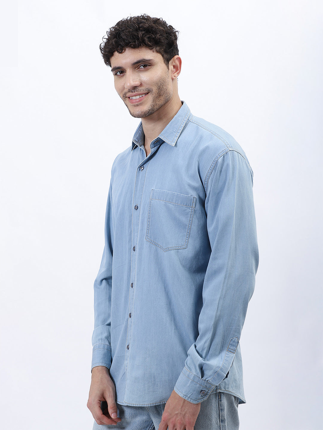 SKY DENIM PATCH POCKET SHIRT