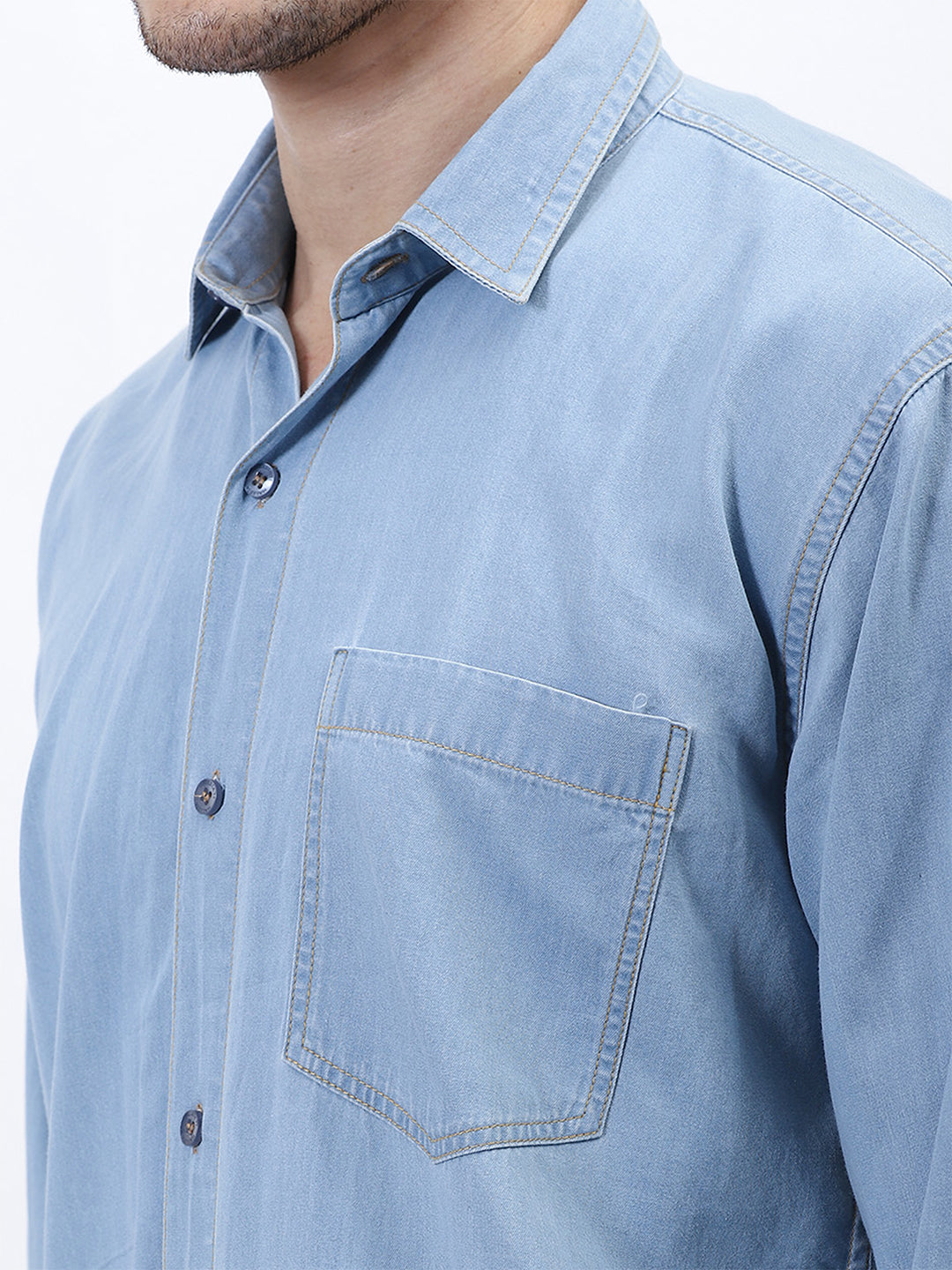 SKY DENIM PATCH POCKET SHIRT