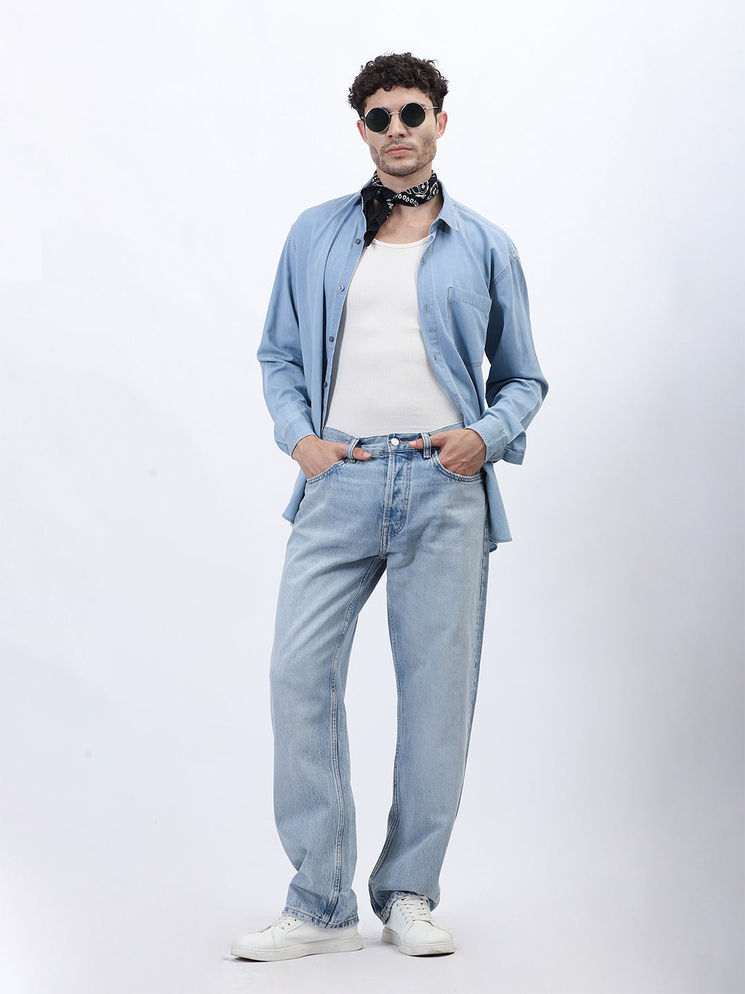 SKY DENIM PATCH POCKET SHIRT