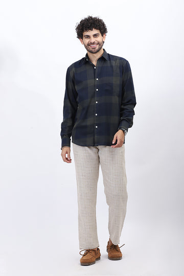Men's Classic Navy Check Shirt