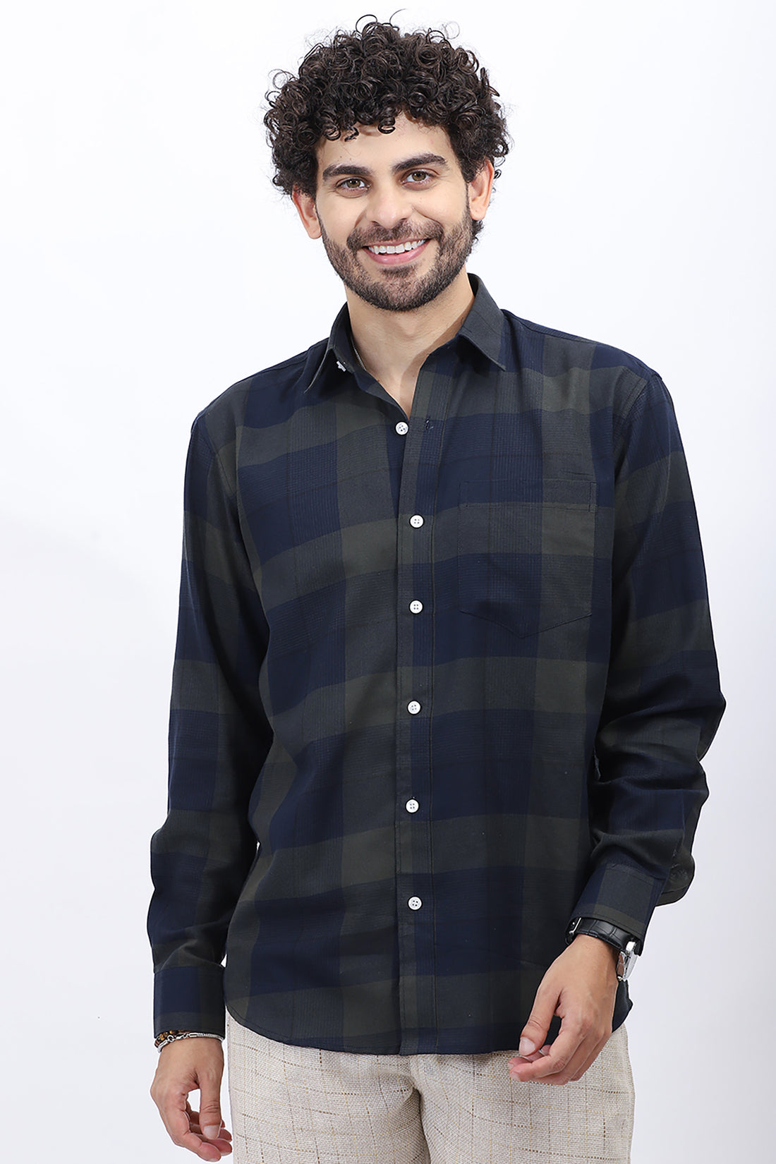 Men's Classic Navy Check Shirt