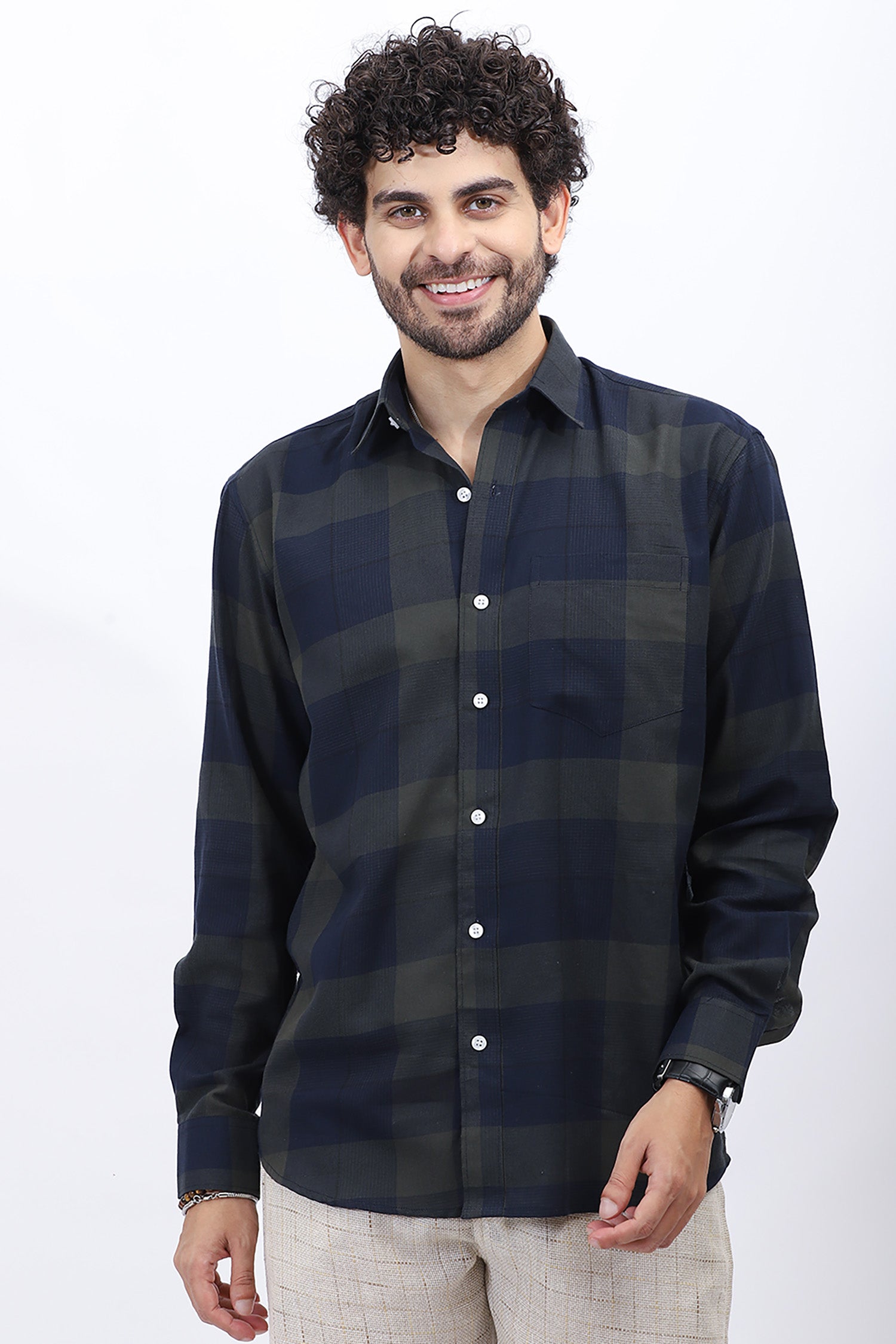 Men's Classic Navy Check Shirt