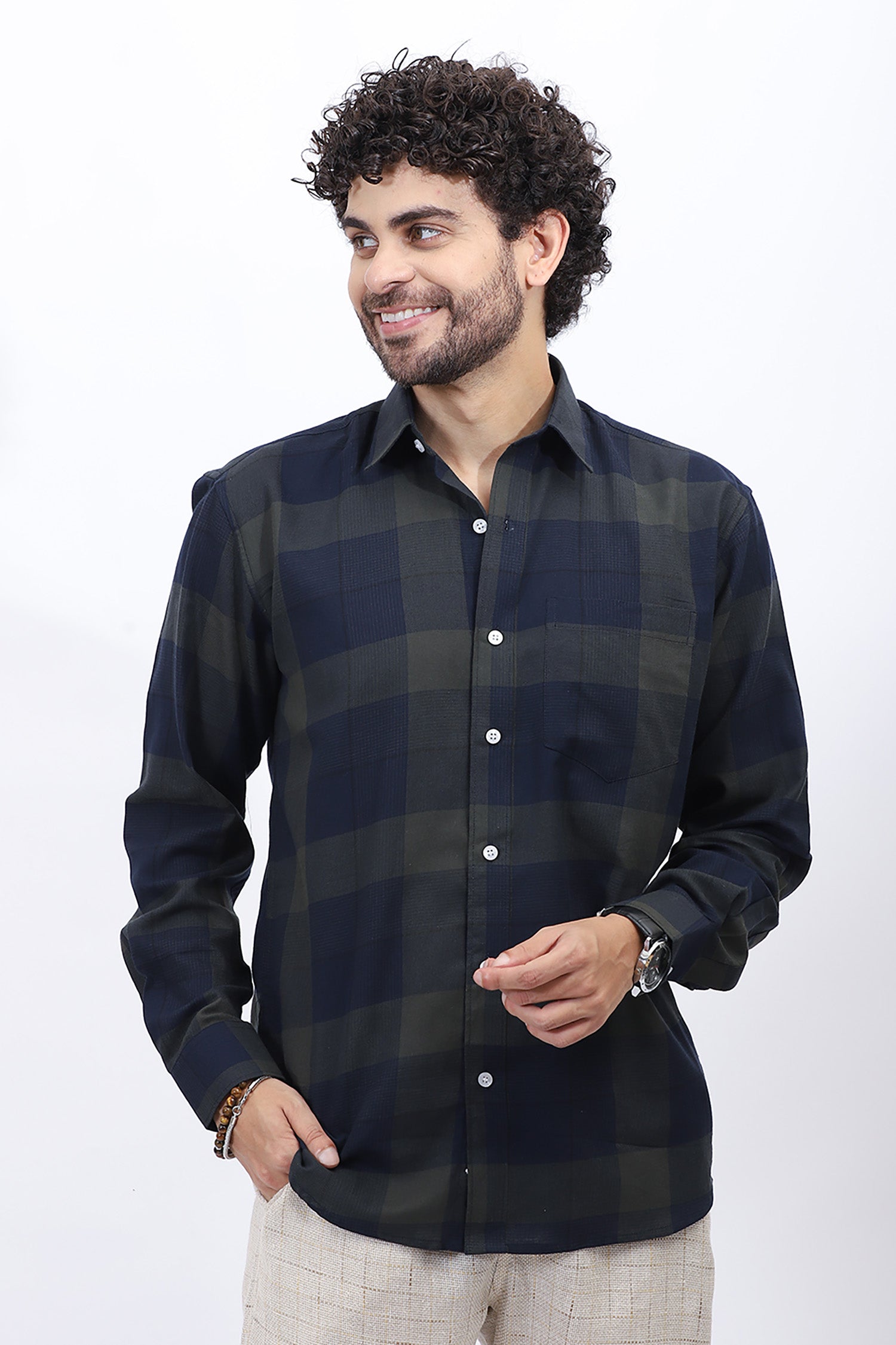 Men's Classic Navy Check Shirt