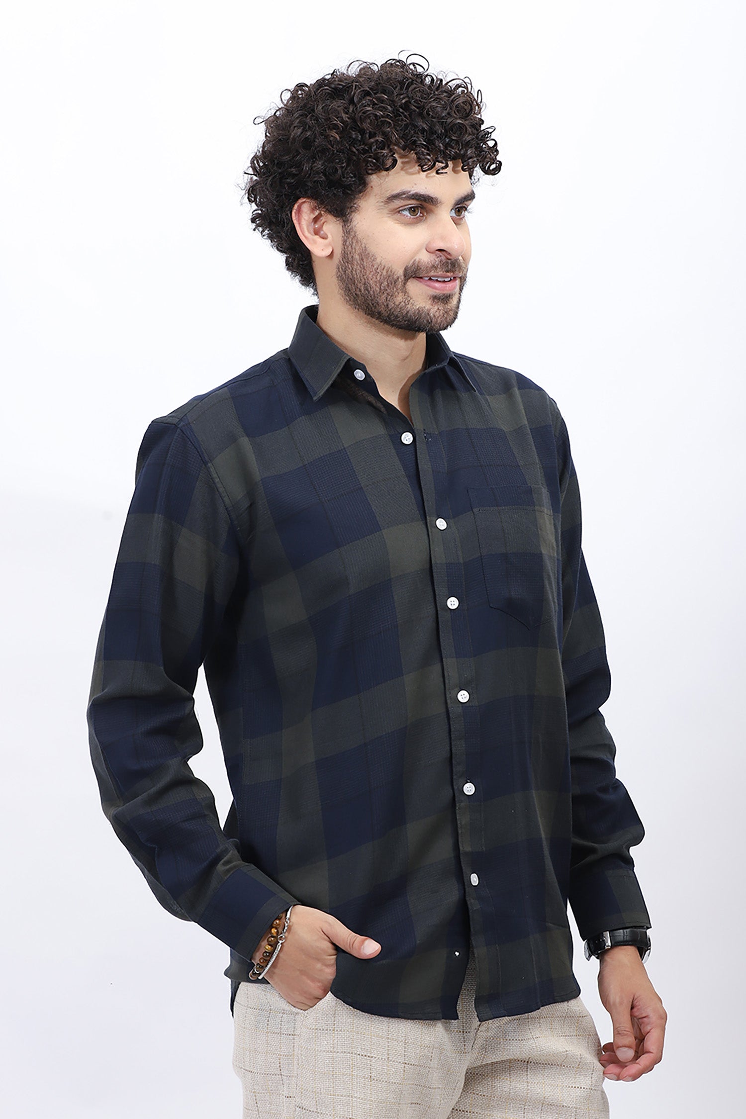 Men's Classic Navy Check Shirt