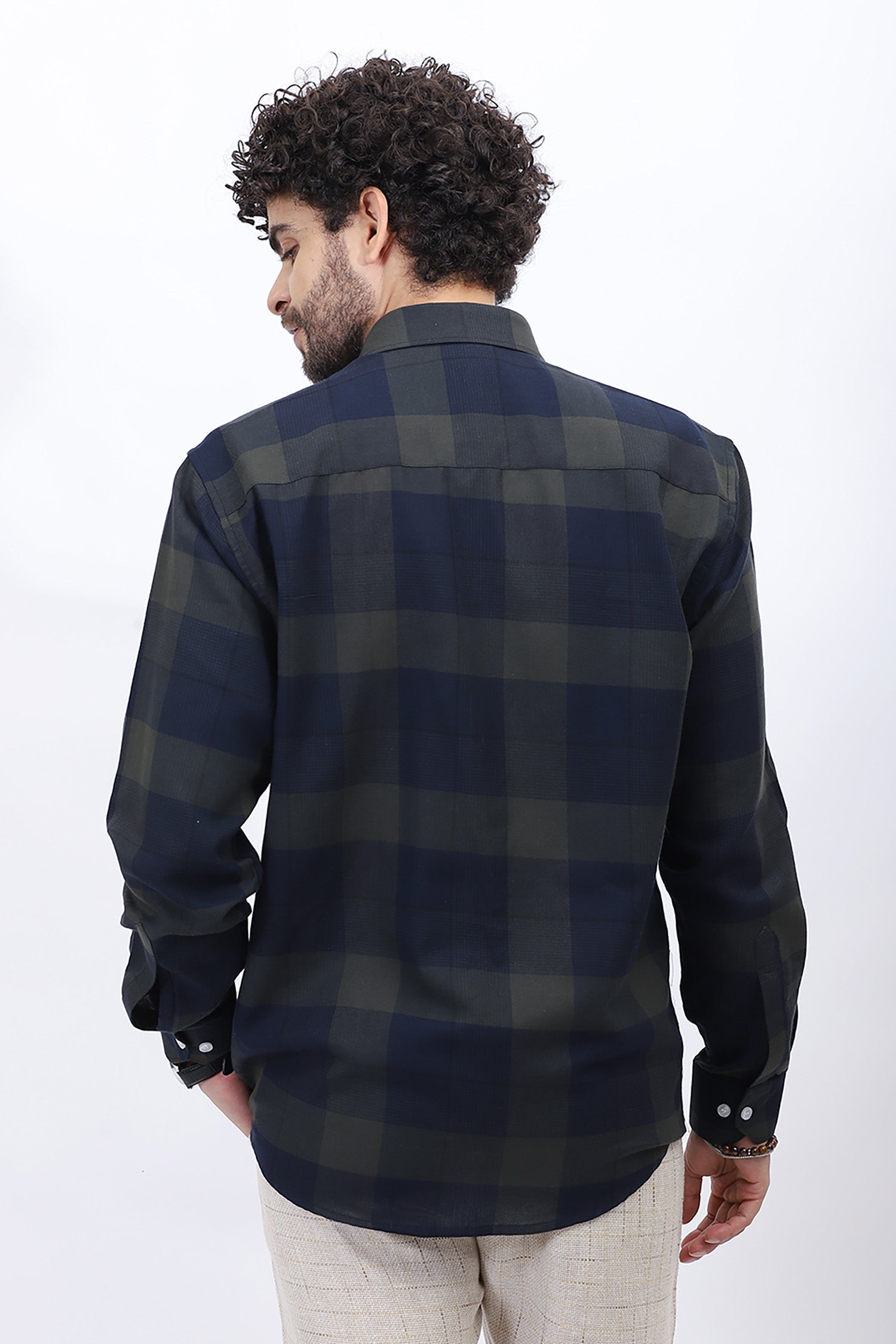 Men's Classic Navy Check Shirt