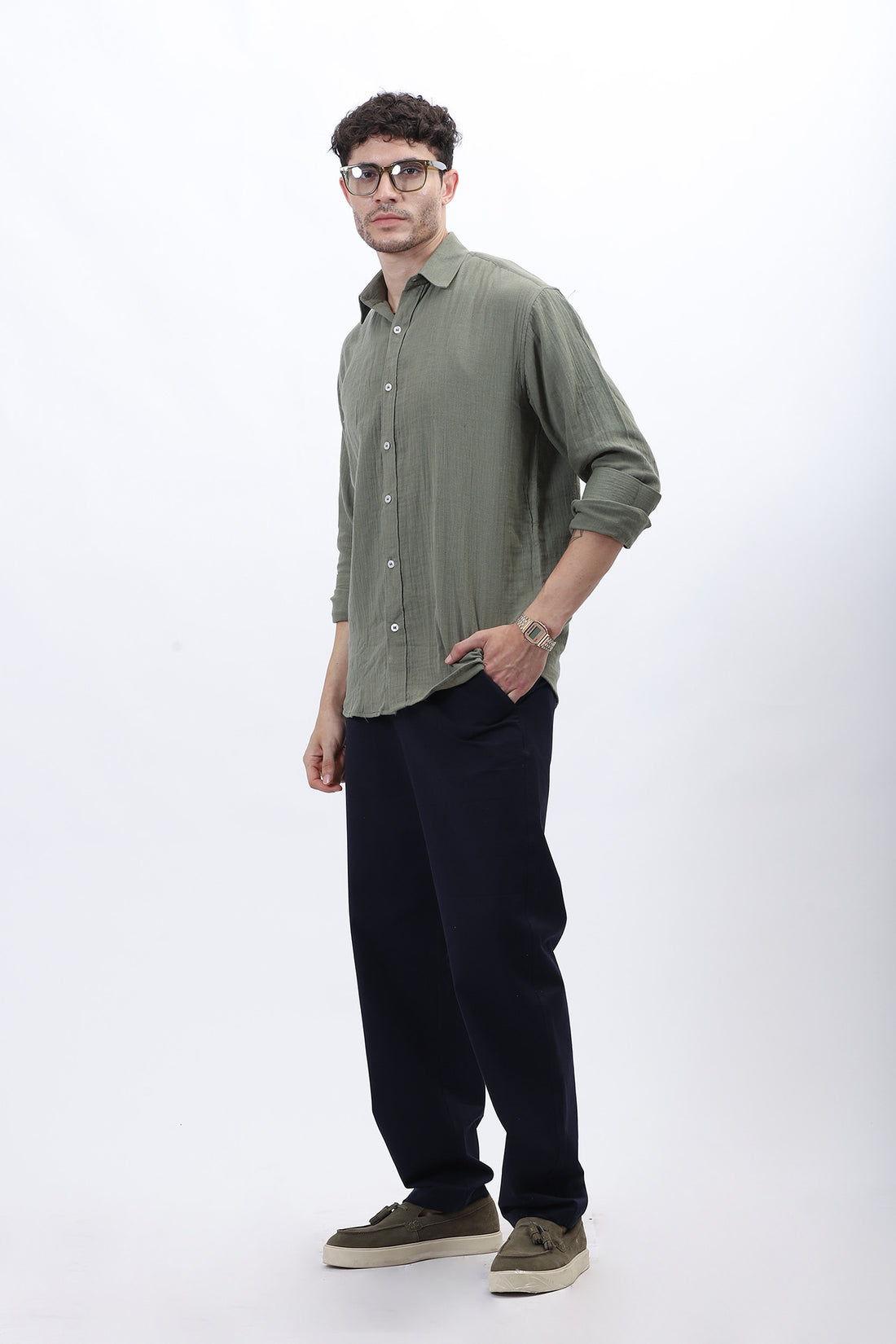 BLUE REGULAR FIT FORMAL  PANT
