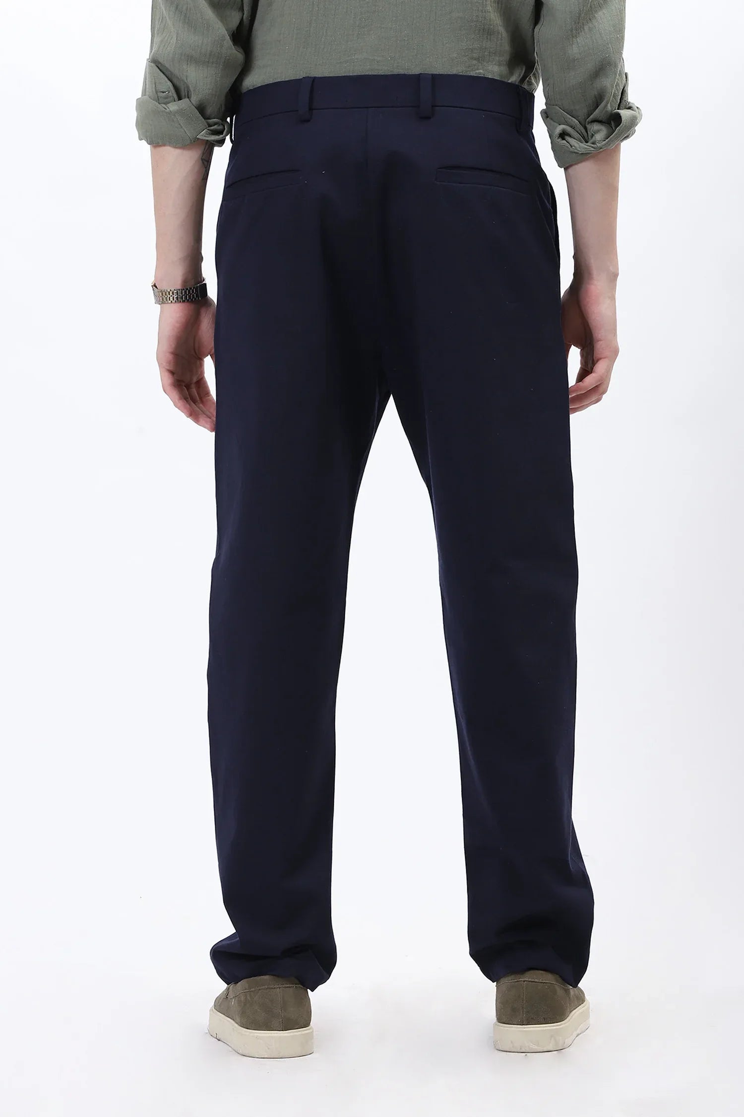 Blue Regular Fit Formal Pant