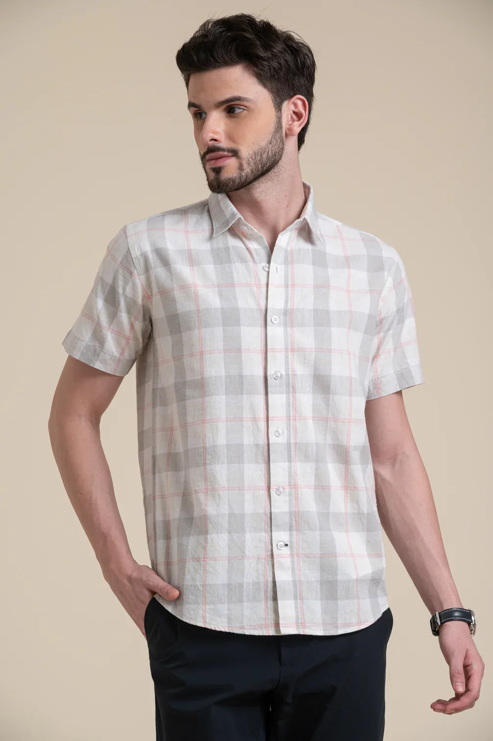 mens-wear-casual-checkered-shirt
