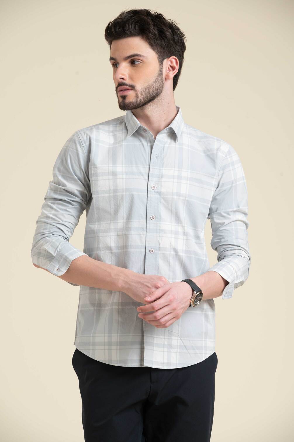 handi-check-print-men-casual-shirts