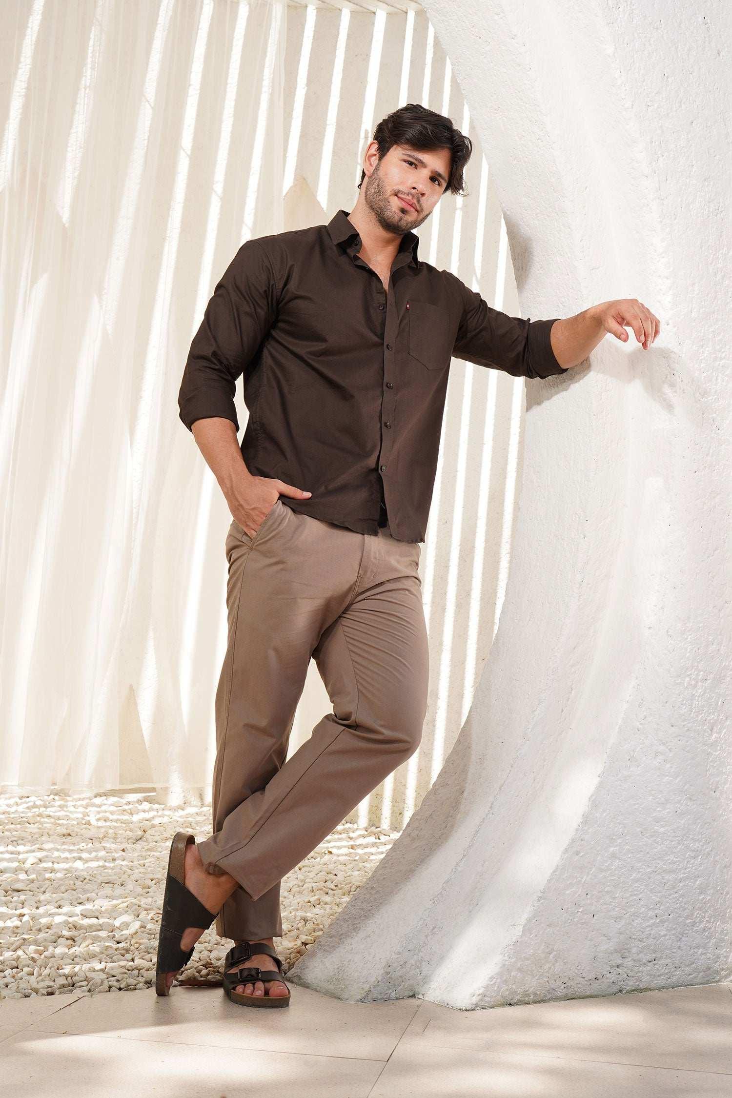 BEIGE RELAXED FIT TROUSER