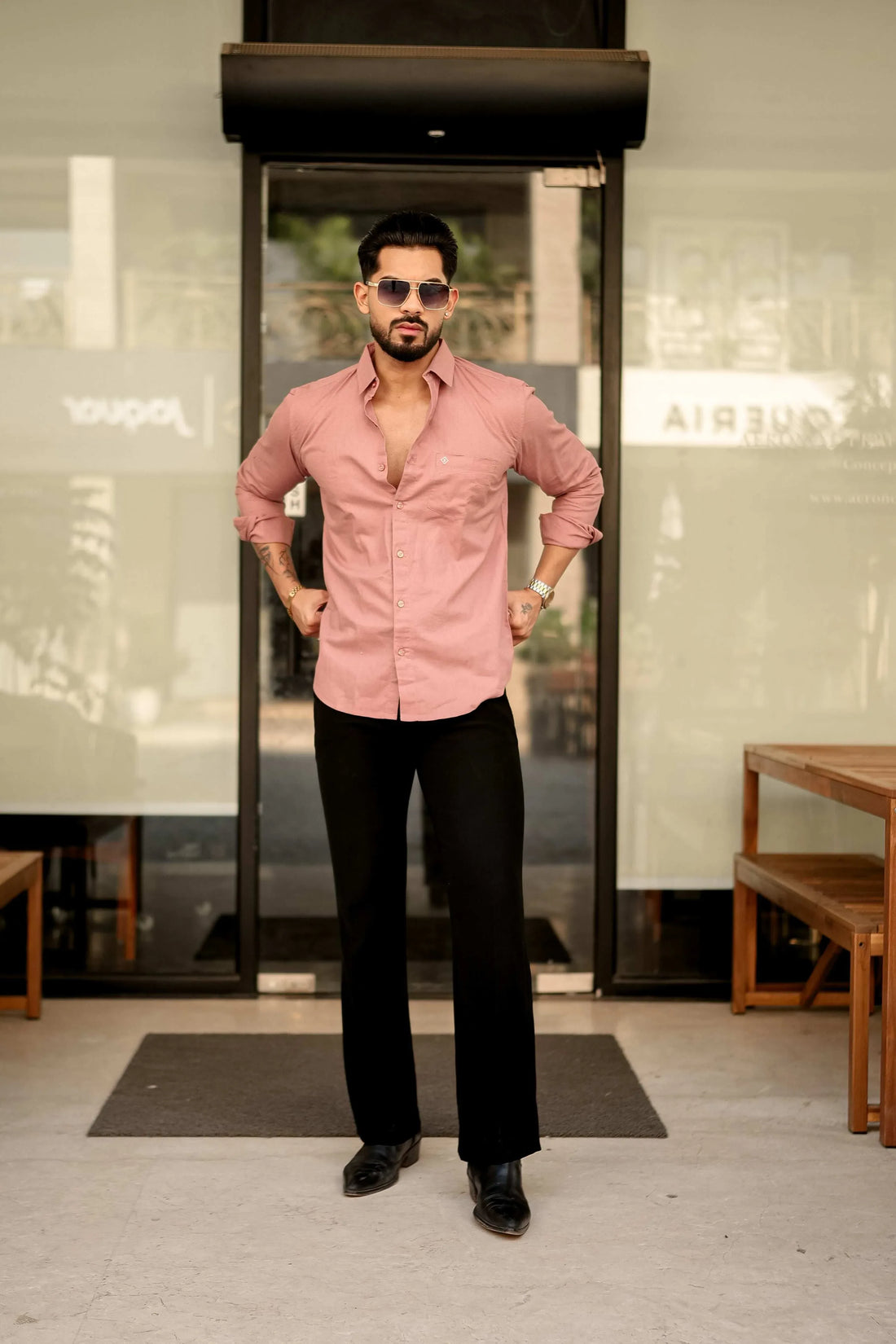 Men's Dusty Rose Casual Shirt