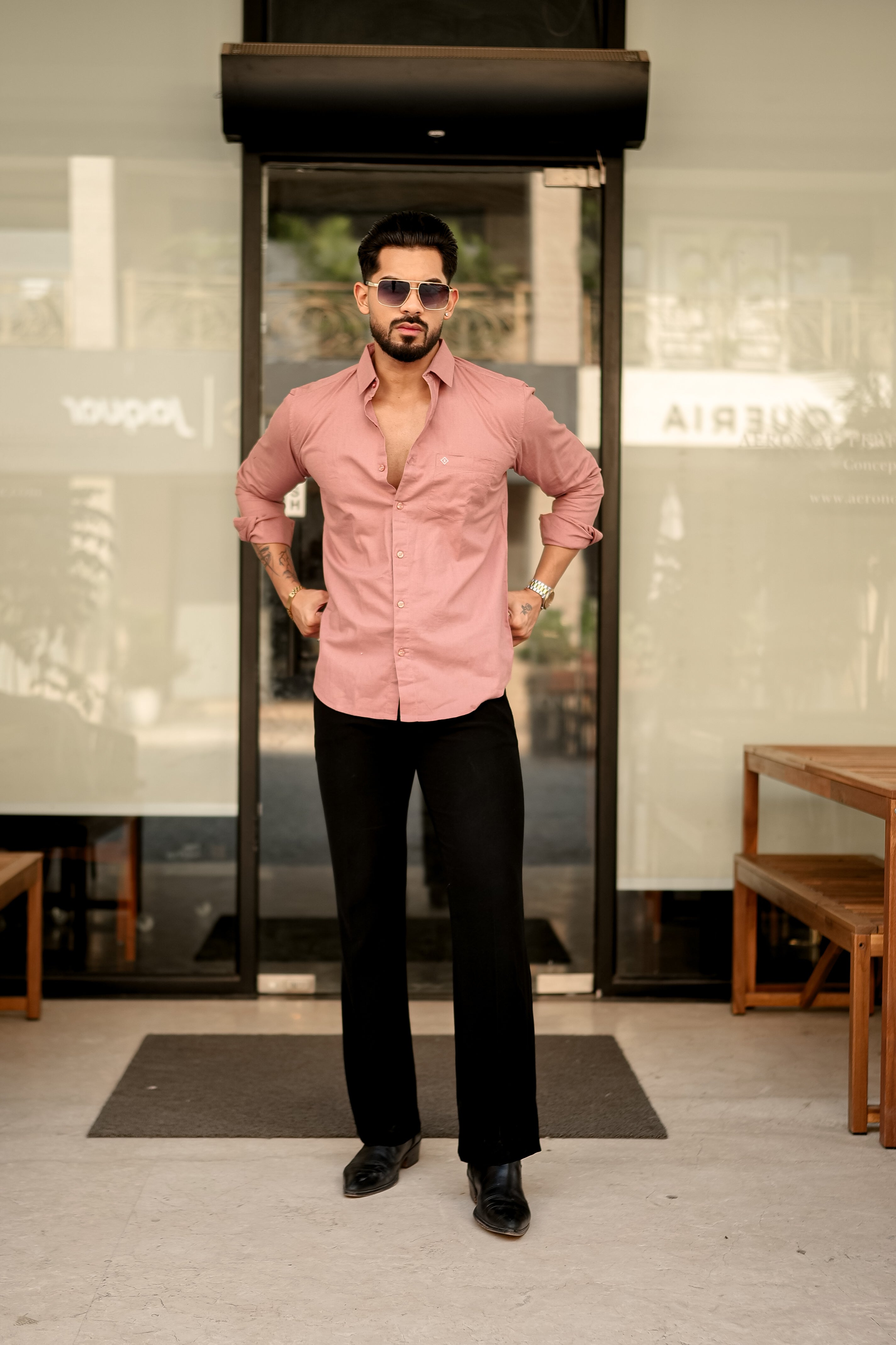 Men's Dusty Rose Casual Shirt
