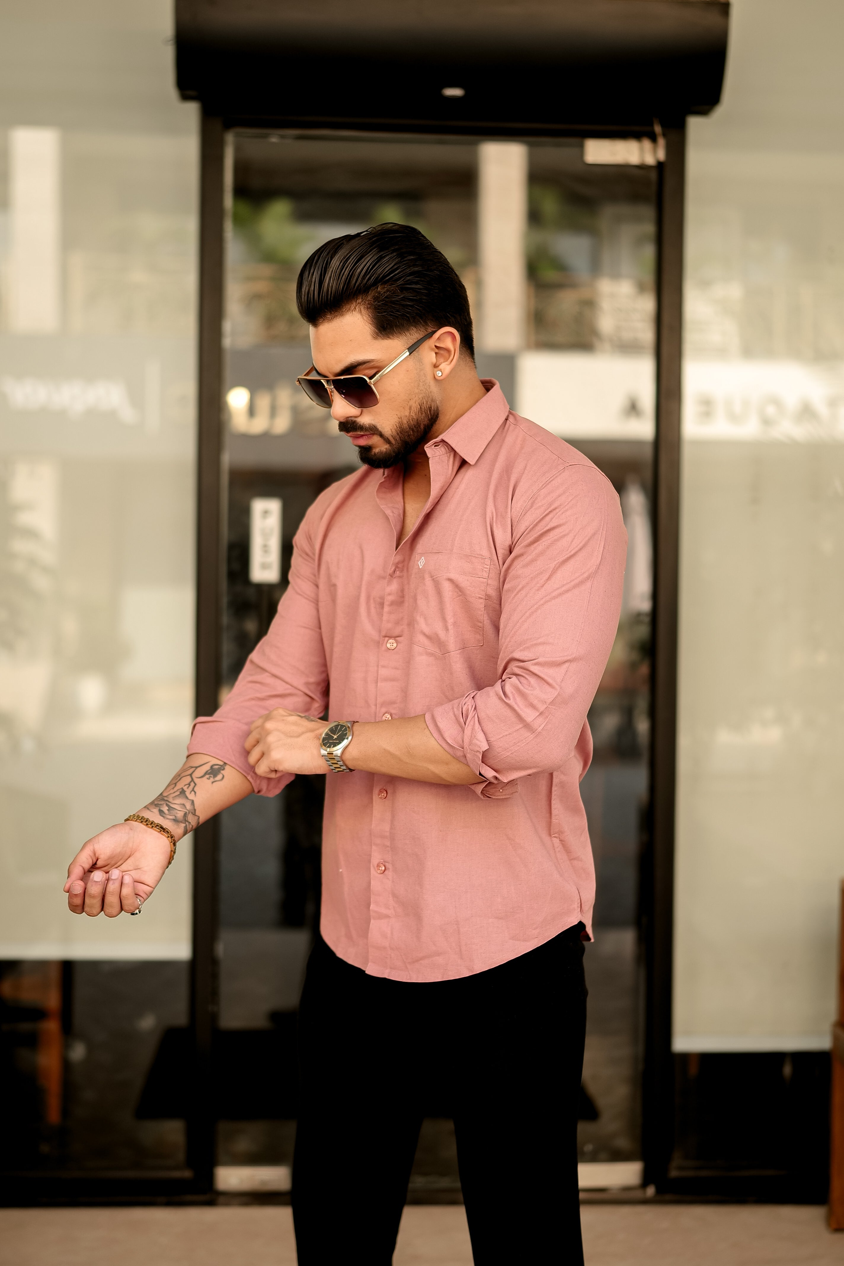 Men's Dusty Rose Casual Shirt
